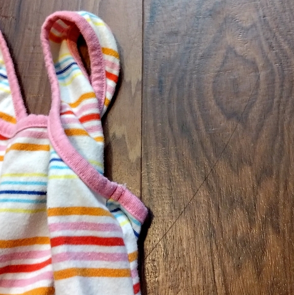 Cat & Jack Girls Rainbow Striped Cross Back Knit Sleeveless Romper Shorts Size 8 - Picture 5 of 15